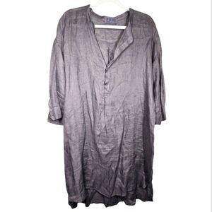 C.P. Shades for Seaside gray 100% linen tunic beach cover size M